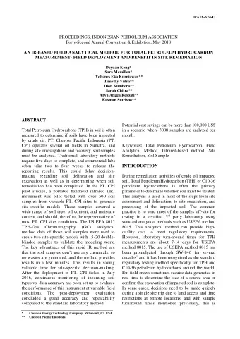 PROCEEDINGS, INDONESIAN PETROLEUM ASSOCIATION  Forty-Second Annual Convention &amp; Exhibition, May