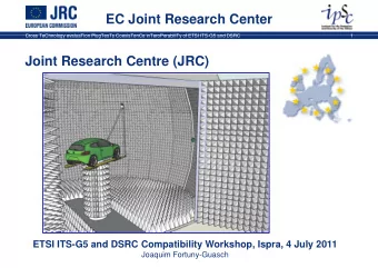 EC Joint Research Center  Cross TeChnology evaluaTion PlugTesTs CoexisTenCe inTeroPerabiliTy of