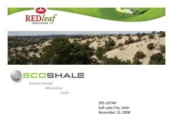 Environmental  Alternative  Fuels  SPE-USTAR  Salt Lake City, Utah  November 13, 2008