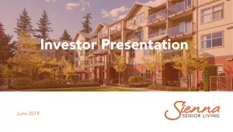 Investor Presentation  June 2019  Cautionary Note  Certain information in this presentation and