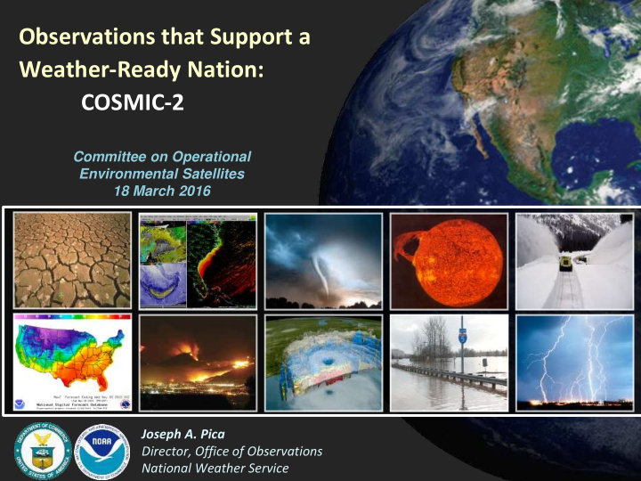 observations that support a weather ready nation cosmic 2