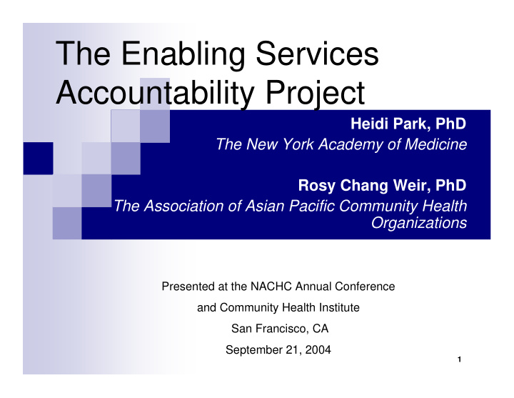 the enabling services accountability project