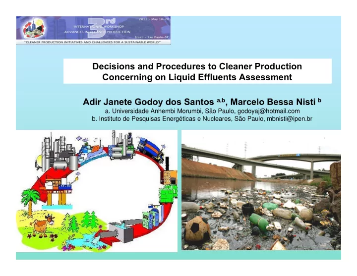 decisions and procedures to cleaner production concerning