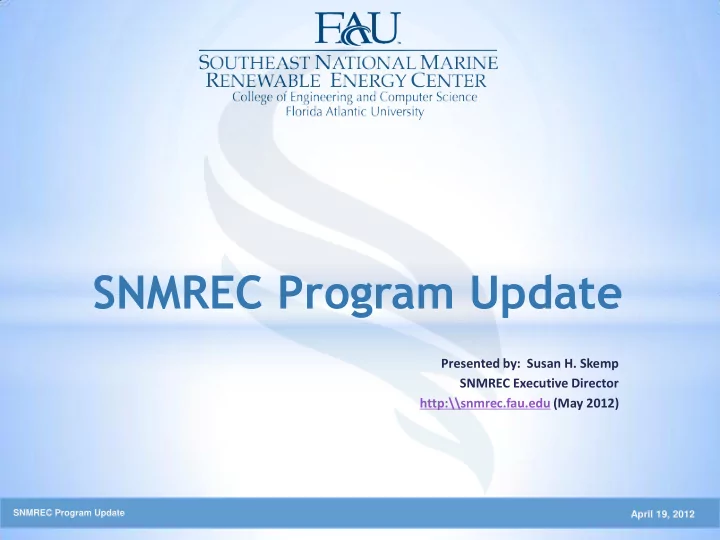 snmrec program update