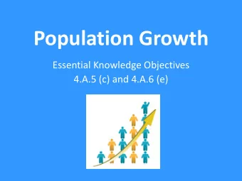 Population Growth  Essential Knowledge Objectives  4.A.5 (c) and 4.A.6 (e)  Population Growth