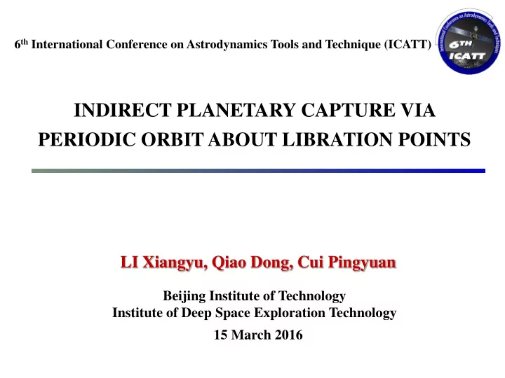 indirect planetary capture via periodic orbit about