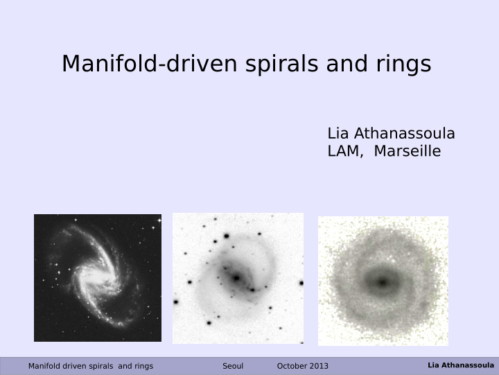 manifold driven spirals and rings