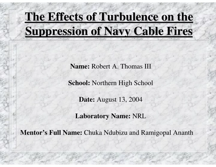 the effects of turbulence on the the effects of