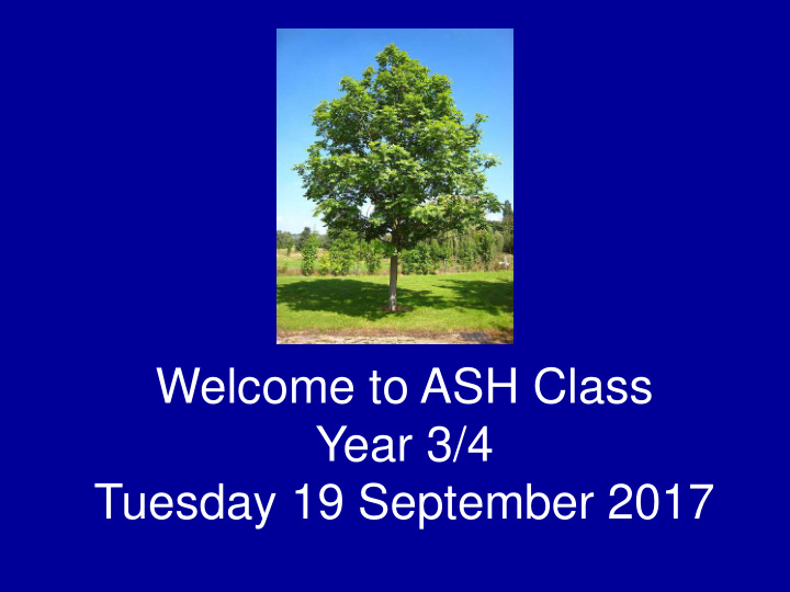 welcome to ash class