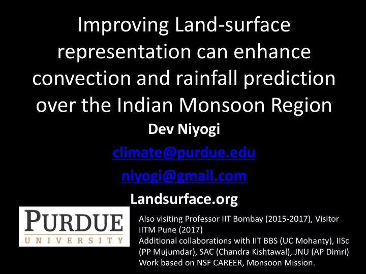 improving land surface representation can enhance