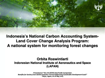 Indonesias National Carbon Accounting System-  Land Cover Change Analysis Program:  A national
