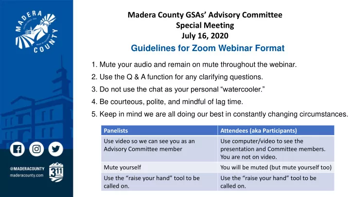 guidelines for zoom webinar format
