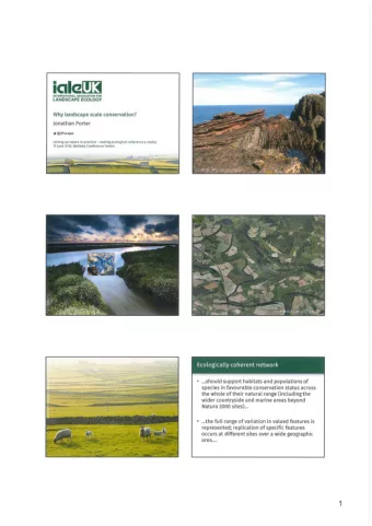 Ecologically coherent network   ...should support habitats and populations of  species in