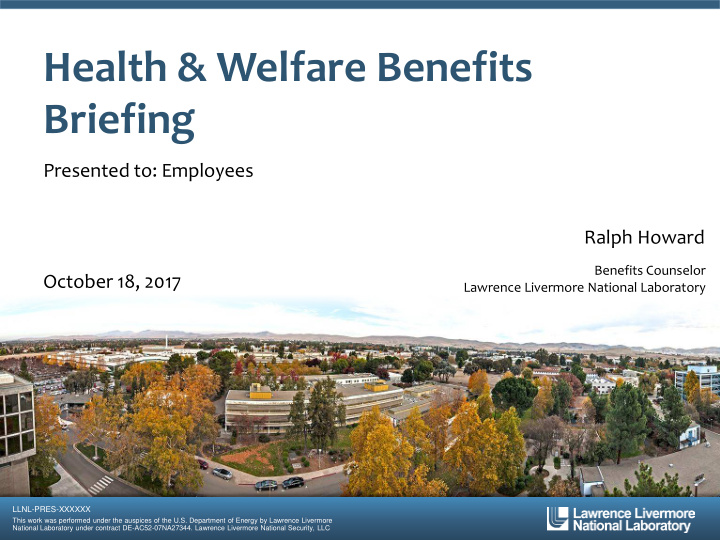 health welfare benefits briefing