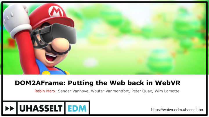 dom2aframe putting the web back in webvr