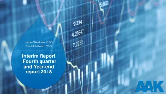 Fourth quarter  and Year-end  report 2018  The Co-Development Company  Agenda  Fourth quarter and