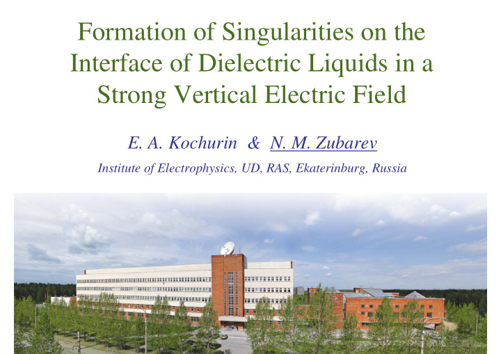 formation of singularities on the interface of dielectric