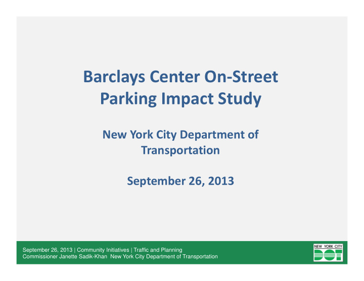 barclays center on street parking impact study