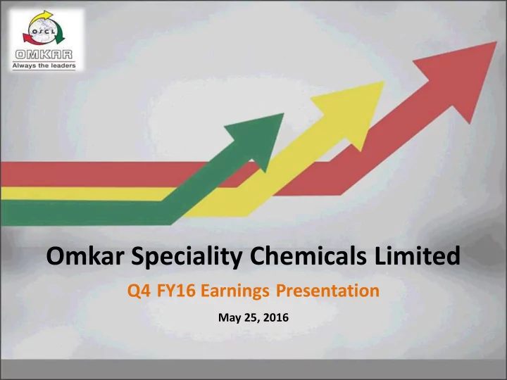omkar speciality chemicals limited