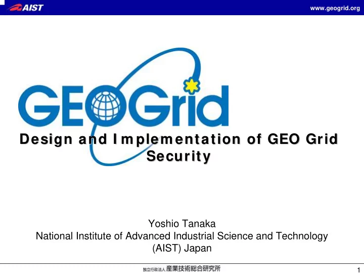 design and i m plem entation of geo grid design and i m