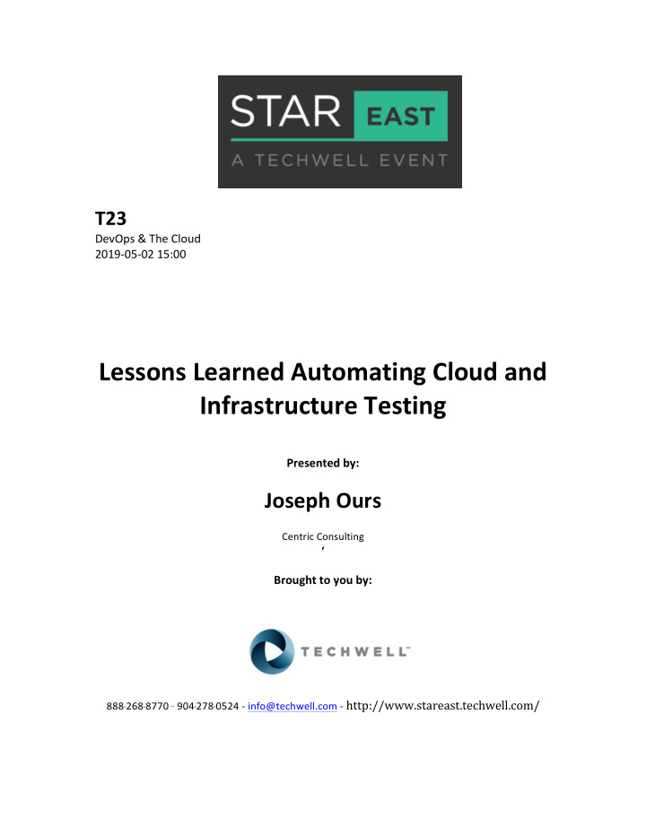 lessons learned automating cloud and infrastructure