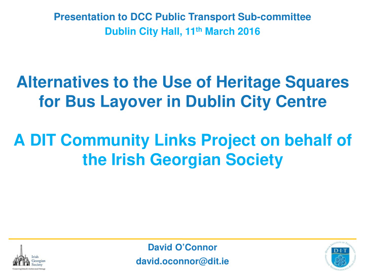 alternatives to the use of heritage squares for bus
