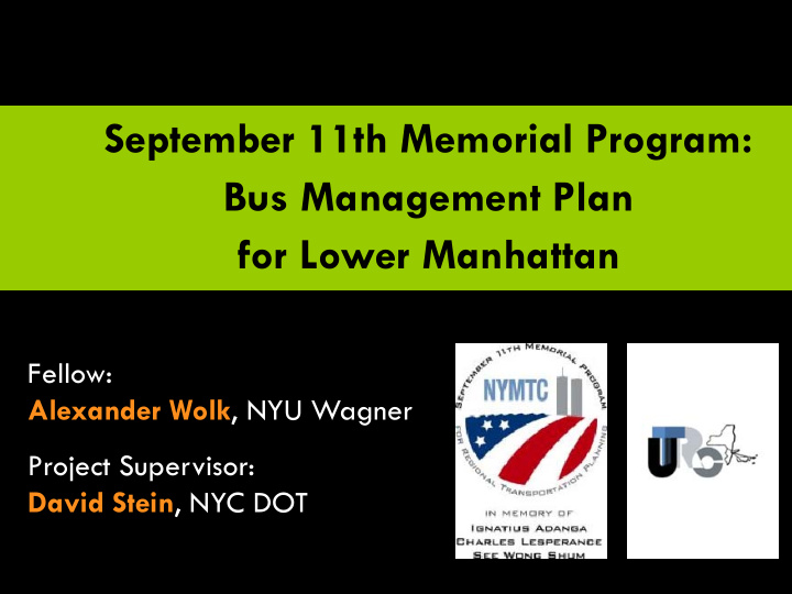 september 11th memorial program bus management plan for