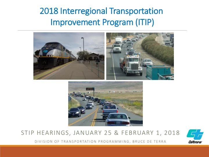 2018 interregi gion onal t transport ortation on