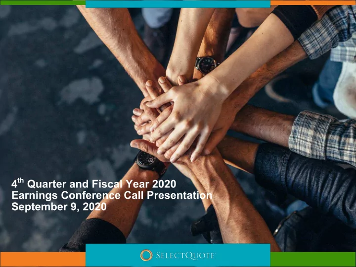 4 th quarter and fiscal year 2020 earnings conference