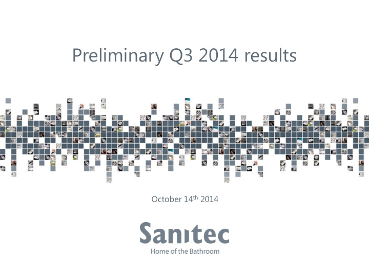 preliminary q3 2014 results