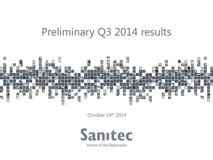 preliminary q3 2014 results