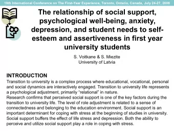 The relationship of social support,  psychological well-being, anxiety,  depression, and student