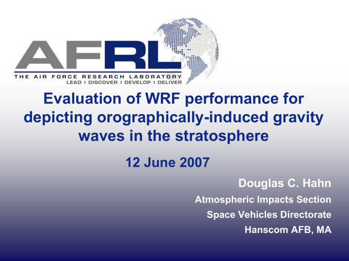 evaluation of wrf performance for depicting