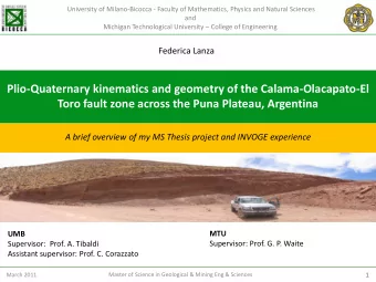 Plio-Quaternary kinematics and geometry of the Calama-Olacapato-El  Toro fault zone across the Puna