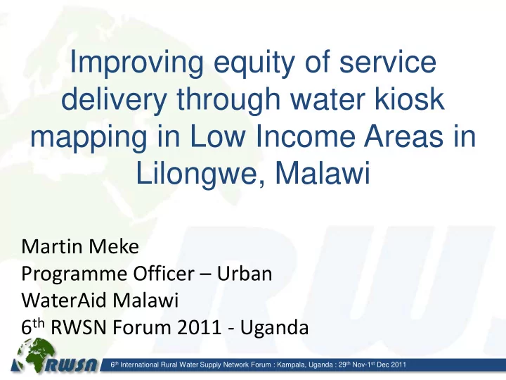 improving equity of service
