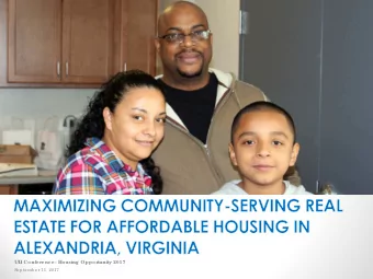 UL  I Confe r  e nc e : Housing Oppor  tunity 2017  Se pte mb e r 11, 2017  2  CIT  Y OF  AL  E
