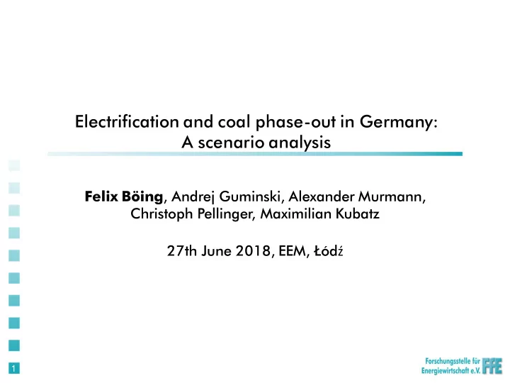 electrification and coal phase out in germany a scenario
