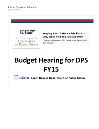 FYlS You la South Dakota Department of Public Safety  L  1  I  u-cn .. 1-ua..a.. FY2015 General