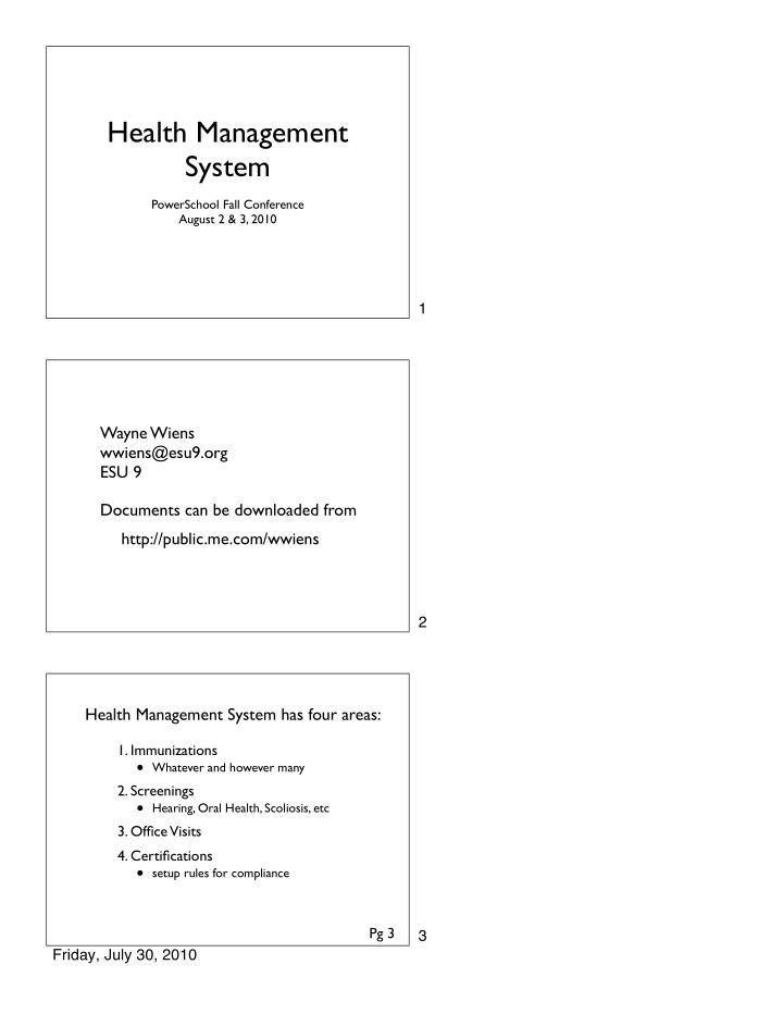 health management system