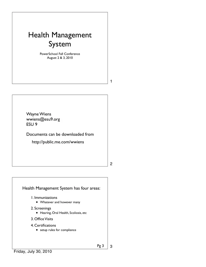 health management system