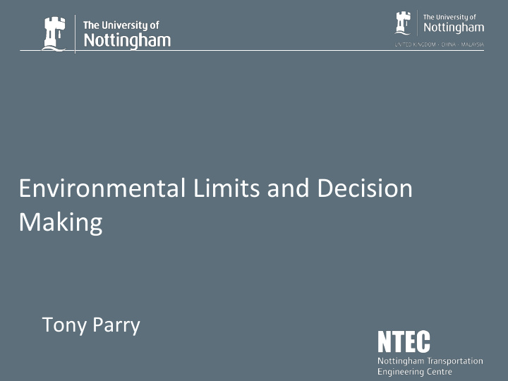 environmental limits and decision making