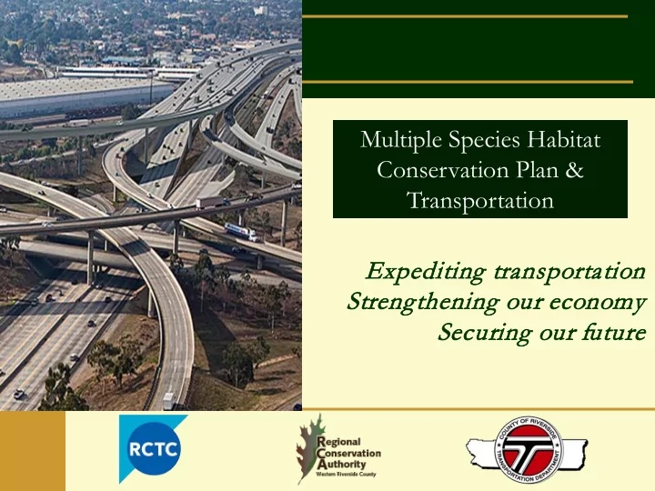 multiple species habitat conservation plan transportation