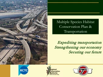 Multiple Species Habitat  Conservation Plan &amp;  Transportation  Expediting t  transportation