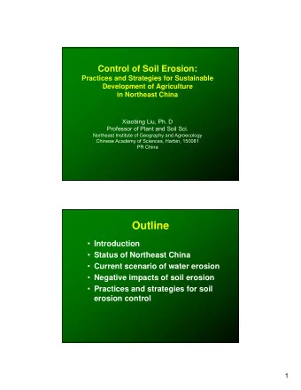 Outline  Introduction  Status of Northeast China  Status of Northeast China  Current