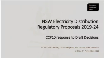 Regulatory  ry Proposals 2019-24  24  CCP10 response to Draft Decisions  CCP10: Mark Henley, Louise