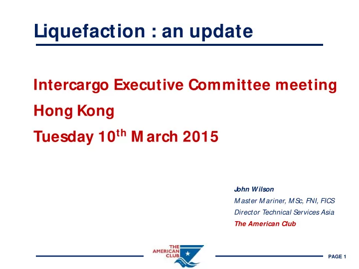 liquefaction an update