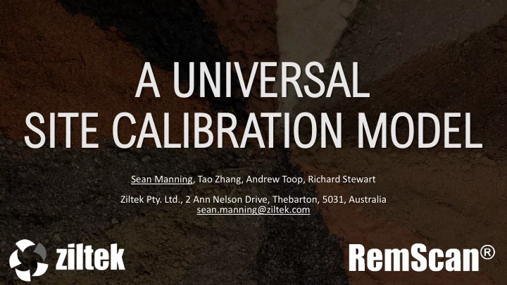 a uni a universal versal sit site cal e calibr ibratio