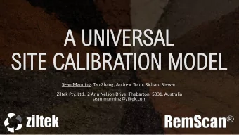 A UNI  A UNIVERSAL  VERSAL  SIT  SITE CAL  E CALIBR  IBRATIO  TION  N MO  MODEL  DEL  Sean Manning,
