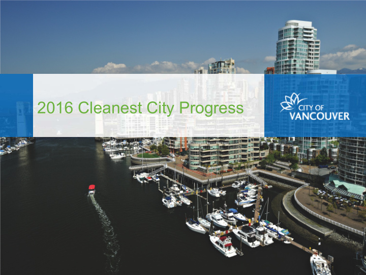 2016 cleanest city progress