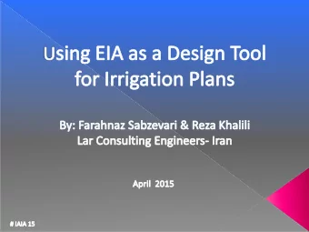 Environmental Baseline Study  Project Description  (EBS)  Identifying the Impacts  Impact